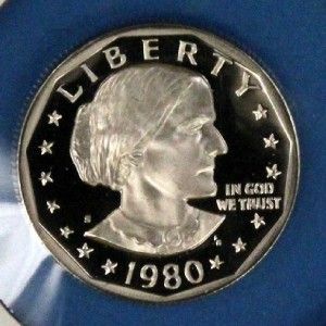1980 s Proof SBA Susan B Anthony Dollar US Coin from Proof Set Shipped 