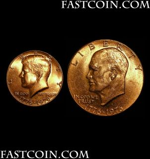   / raw coins/1976 gold plated kennedy half ike dollar obv