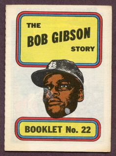 1970 Topps Story Booklet 22 Bob Gibson Cardinals VG from Complete Set 