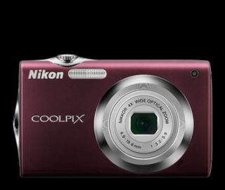 Plum Nikon Coolpix S3000 camera 12MP 4X zoom SD card, charger, battery 