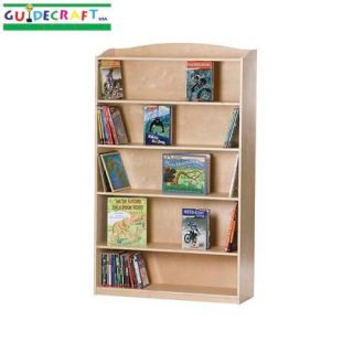 New Wooden Kids 1 Sided 6 Shelf Wood Bookcase Natural