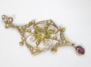 Superb Antique Art Nouveau 9 Carat Gold Suffragette Pendant  