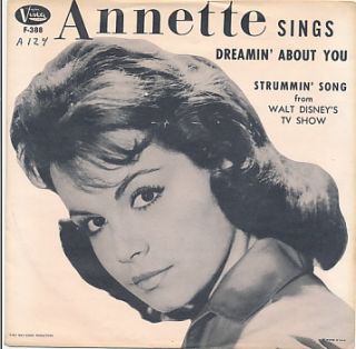 Annette Funicello Dreamin About You RARE 45 RPM PS Hear It Teen Teener 