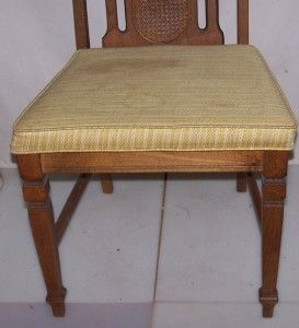 Vintage Bassett Oak Wooden Dining Room Chair w Cushion