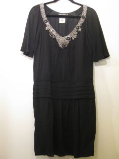 Antik Batik French Brand Stud Embellished Black Cocktail Dress Size 38 