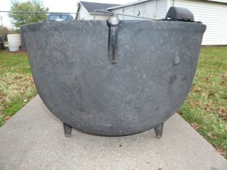 Large Antique Cast Iron Kettle Cauldron Camp Pot