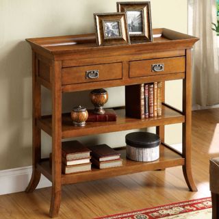 wickenburg antique oak finish console table