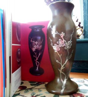 10 Arts & Crafts Sterling Silver on Bronze Vase Heintz Design, Silver 