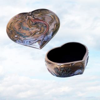 Mermaid Heart Antique Vanity Jewelry Box Antique Shell