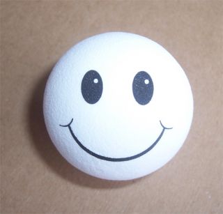   of 2 WHITE SMILEY HAPPY FACE Gift Antenna Toppers Balls Car Accessory