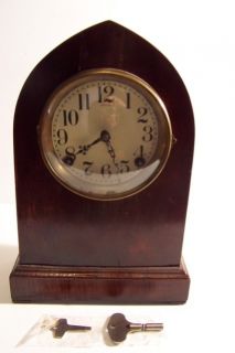 Antique 1910 Sessions Gothic Mantle Clock Works Great