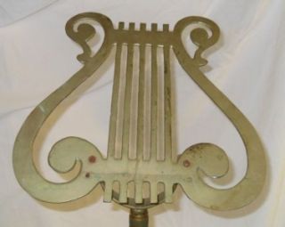Vintage Antique Adjustable Brass Harp Music Sheet Stand