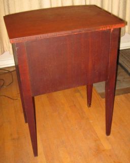 Antique Wooden Nightstand 2 Drawers Brown Early 20th Century 1920s 