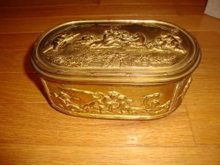Vintage Jewelry Trinket Box with Cherubs Footed Antique and Unique 