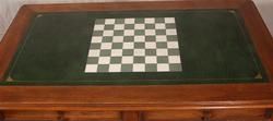 Antique Regency Carved Game Table Desk Leather Checkerboard Chess Top