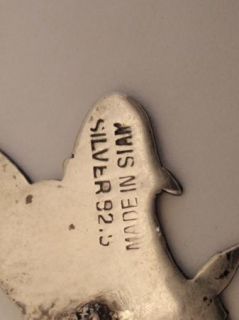 Antique Siam Sterling Silver Table Lighter & Cigarette Holder
