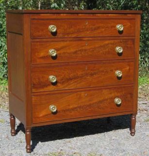 Antique Early 19thC American Period Sheraton Chest of Drawers Walnut 