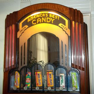 Antique Art Deco Vending Machine Nickel Candy Dispenser Theatre 
