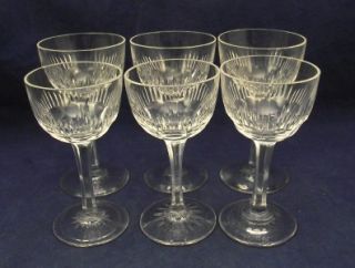 antique cut glass wine cordial goblets blaze pattern