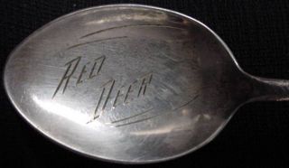 Enameled Sterling Souvenir Spoon Red Deer Alberta Bmco