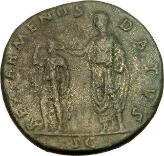 141AD Antoninus Pius w Armenian King Roman Sestertius