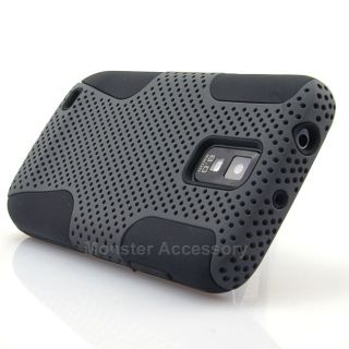 Grey Apex Perforated Hard Case Gel Cover for Samsung Galaxy S2 T989 T 