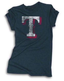 Texas Rangers Womens Navy Tri Blend Tunic Length T Shirt