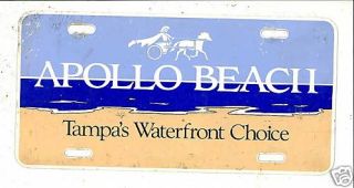 Apollo Beach Tampas Waterfront License Plate Tag