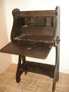 Antique Arts and Crafts mission style drop down secretary desk