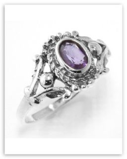  antique style amethyst ring made in fine sterling silver this ring 