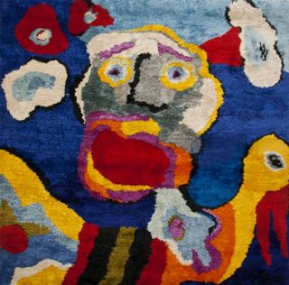 Appel, Karl, Flying in Blue Sky, Original Woven Tapestry, 1979
