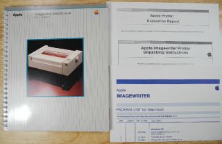 1983 Apple ImageWriter I Printer Manual w/ 1984 Macintosh 128K Packing 