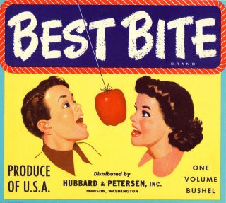 brand best bite variation type apple origin mason wa circa 1950 dist 