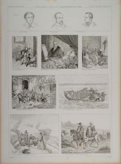 1870 Lithograph French Painting Delacroix Cogniet Biard Horace Vernet 