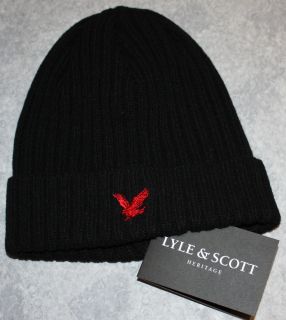 Genuine Lyle Scott Heritage Winter Beanie Hat Black