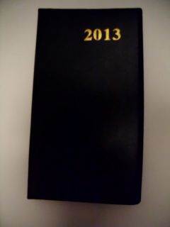 2013 Weekly Appointment Planner Calendar Agenda Book Black 7 Long x 4 