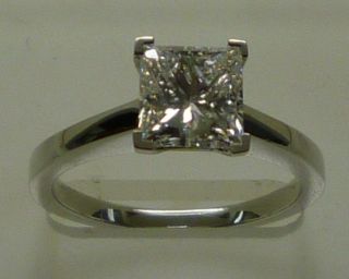 Antwerp Diamonds 1 54 Princess Engagment Ring GIA E SI1