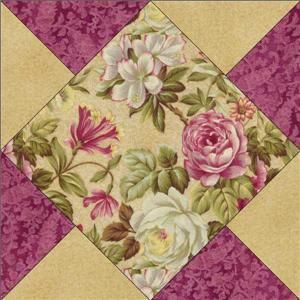 Arabella Rose Floral Raspberry Mauve Green Tan Fabric Pre Cut Quilt 