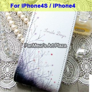Apple iPhone 4S 4 Cute Protective Cell Phone PU Leather Case Cover 