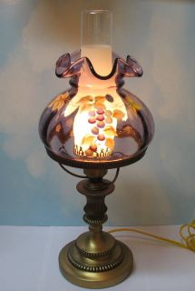 FENTON VIOLET PURPLE LAMP GRAPE ARBOR WINE COUNTRY NIB