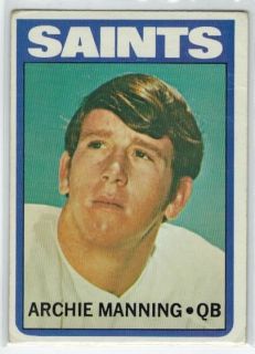 1972 Topps Archie Manning Rookie RC 55 New Orleans Saints