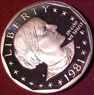 1981 s Anthony Dollar Gem Proof Cameo RARE Type 2 Clear s Mint Mark 