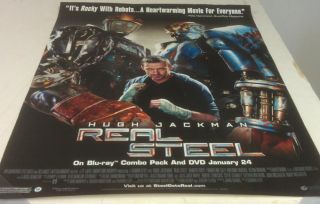 Real Steel DVD Movie Poster 1 Sided Original Mini Sheet 22x28 Hugh 