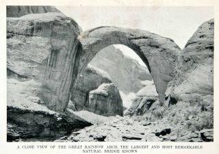 1912 Print View Rainbow Arch Bridge Utah Rock Navaho reservation Pogue 