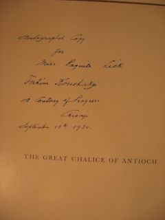 1933 The Great Chalice of Antioch Signed by Publisher