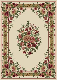 Burgundy Floral Persian Bordered Area Rug Traditional Oriental Country 