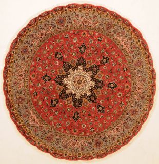 Large Area Rugs Handmade Persian Silk Round Tabriz 8