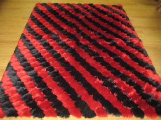 6x8 Red Black Modern Silky Shag Area Rug New Shipping Included