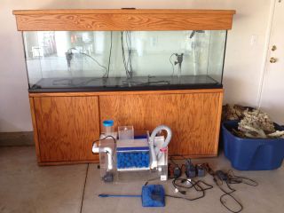 125 Gallon Aquarium Setup with Oak Stand and Fliter