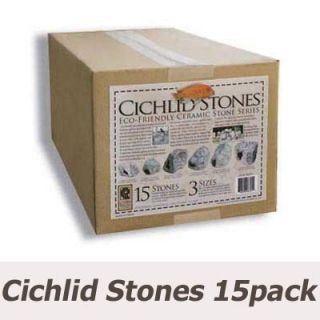 cichlid stones eco friendly ceramic aquarium rock caves 15pc